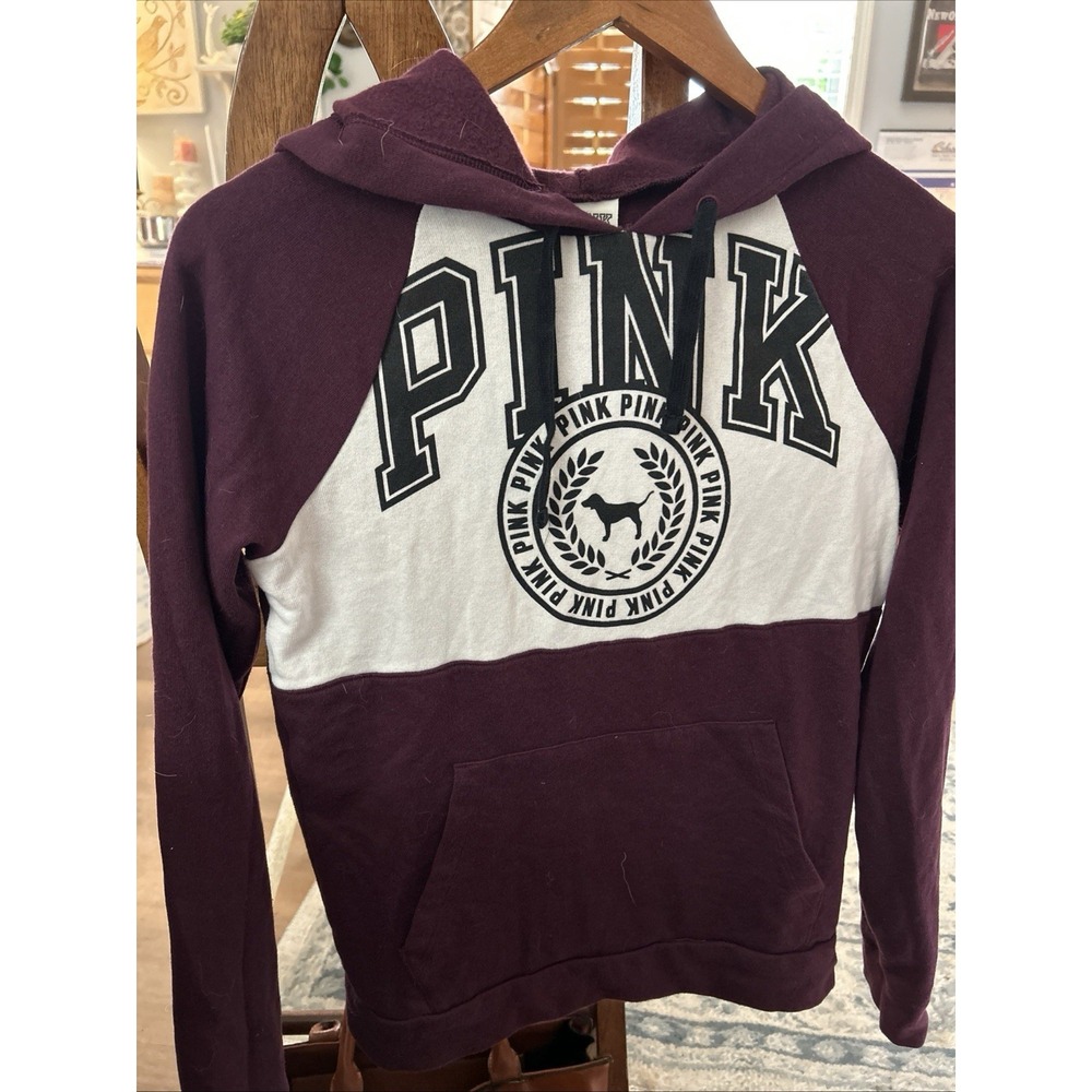 Victoria Secret Pink Plum Hoodie Sweatshirt Size X-Small
